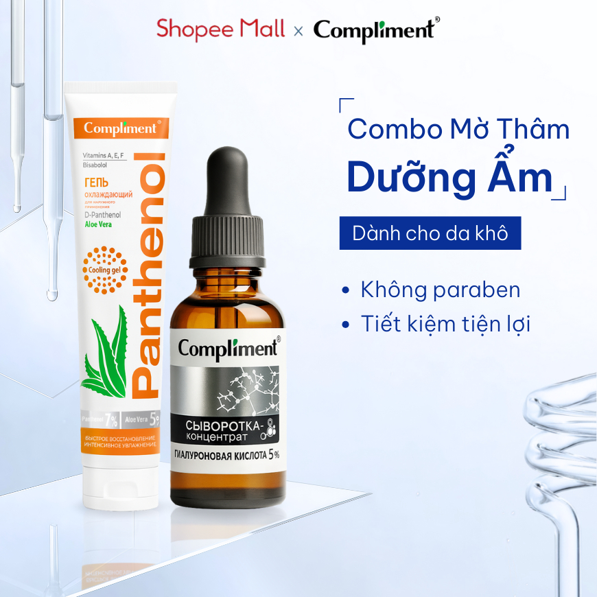 Combo Serum HA + Kem Dưỡng B5 Compliment Cấp Ẩm, Làm Dịu, Phục Hồi Da Khô Nhạy Cảm