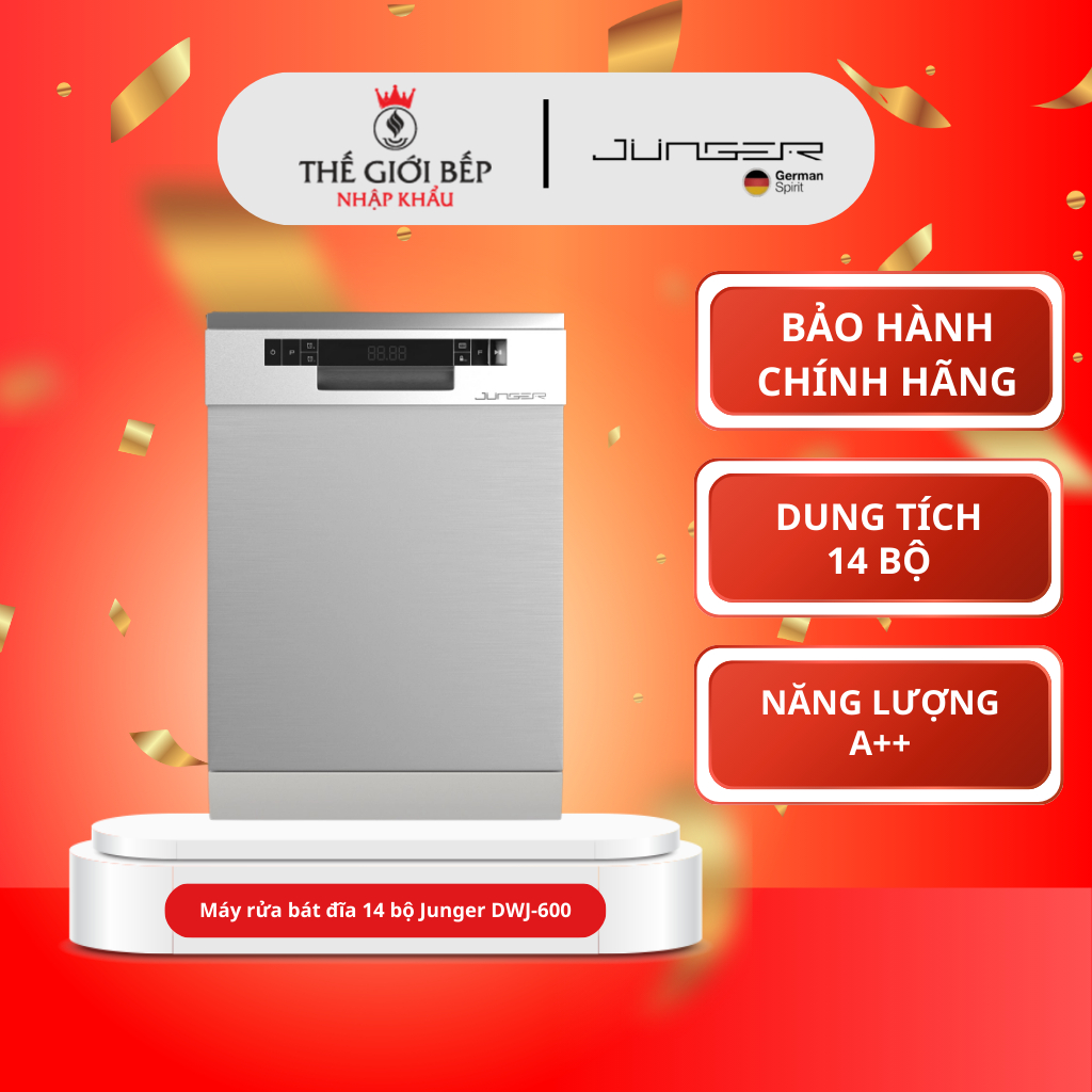 Máy rửa bát đĩa 14 bộ Junger DWJ-600 – Tiết Kiệm Thời Gian, Bền Bỉ Lâu Dài