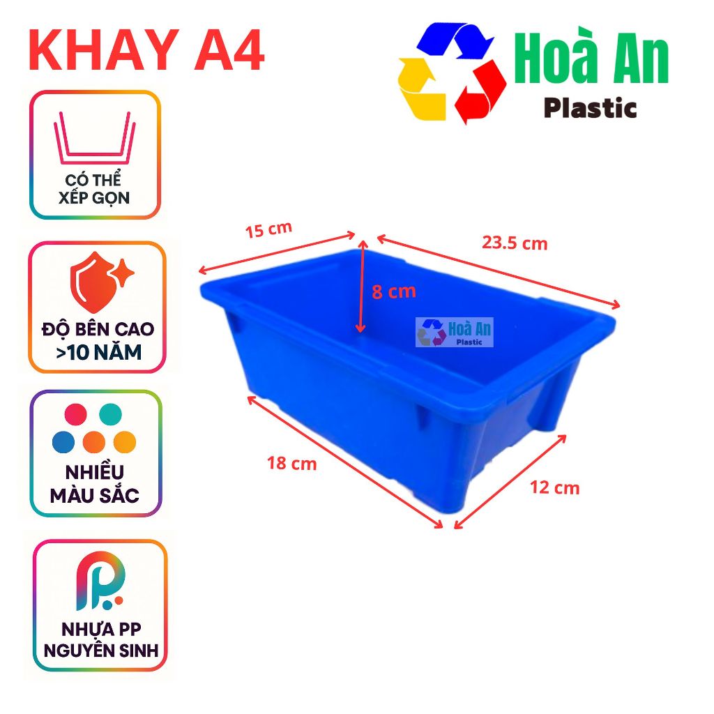 khay nhựa, khay đựng linh kiện điện tử, bulong ốc vít A4 KT 23*15*8cm...1 Khay A4...