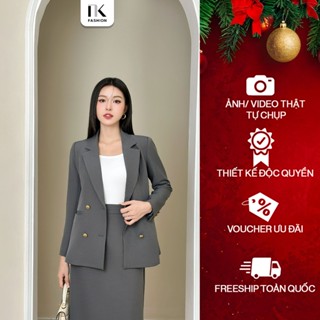  Áo Vest 2 Lớp 4 Cúc Đồng Nẹp Tay NK Fashion Công Sở Nữ Thanh Lịch Sang Trọng Vải Mềm Mịn NKAK2409001 