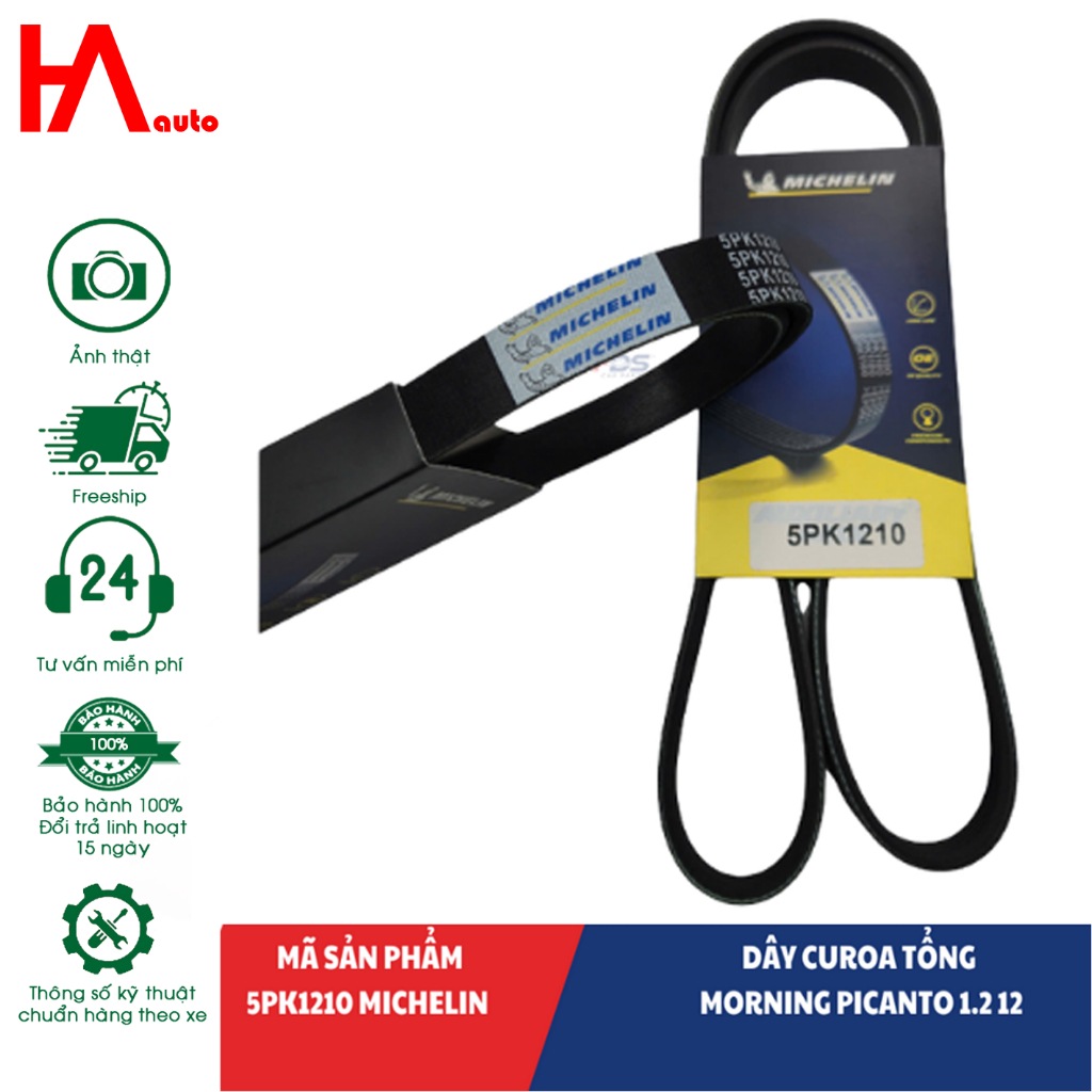 (CHÍNH HÃNG) Dây curoa tổng MICHELIN MONRING PICANTO 1.2 12. Mã 5PK1210