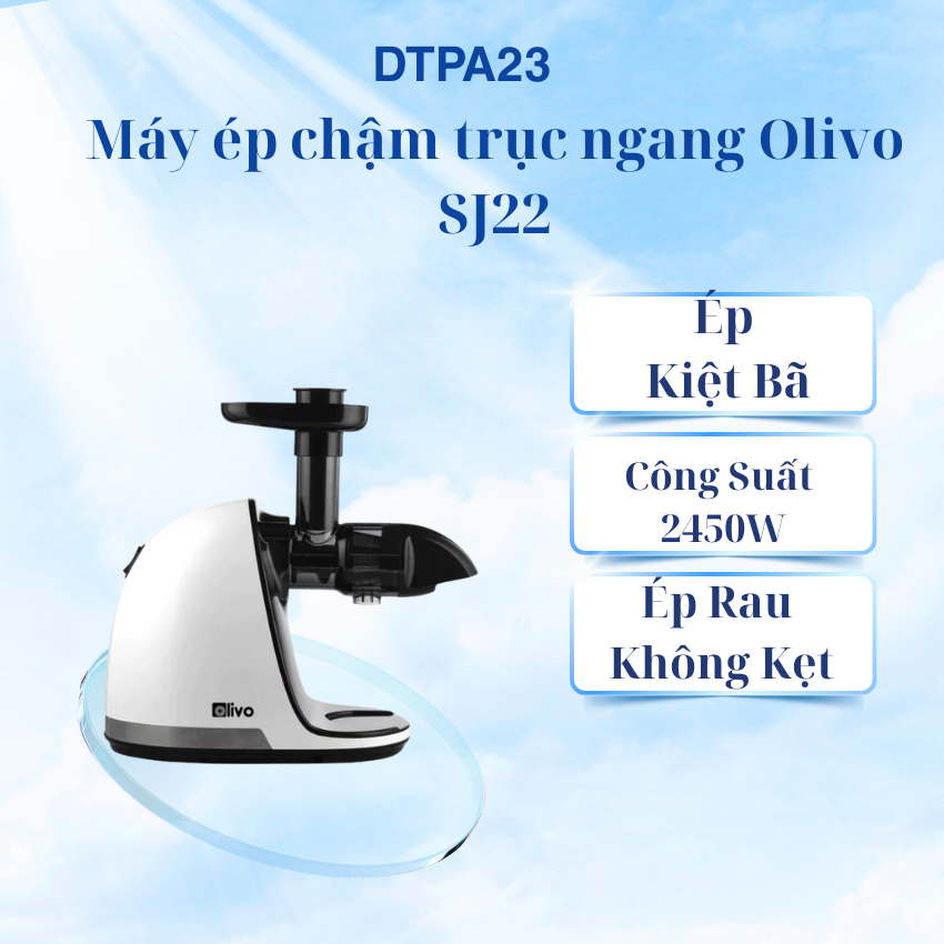 Máy ép chậm trục ngang Olivo SJ22, tặng kèm sách CT Olivo & Juice, hàng chính hãng ,bảo hành 2 năm