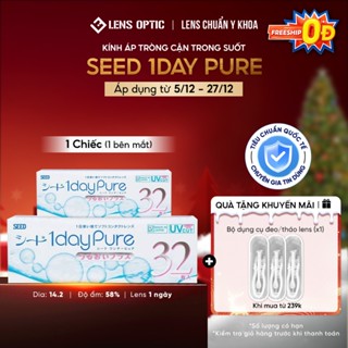  Lens 1 ngày SEED 1Day Pure lens SEED trong suốt dưỡng ẩm kính áp tròng y tế - Lens Optic 