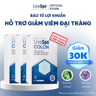  Men vi sinh chứa 3 tỷ bào tử lợi khuẩn dùng cho viêm đại tràng - Combo 3 hộp LiveSpo Colon  10 ống  