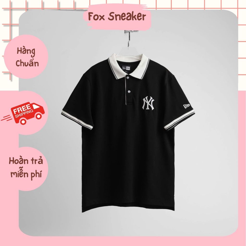Polo New Era Ny Đen Cổ Trắng 13622700 | Fox Sneaker