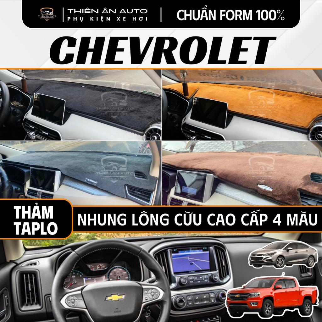 Thảm Taplo Nhung Lông Cừu CHEVROLET CAPTIVA, CRUZE, ORLANDO, SPARK, COLORADO, TRAILBLAZER, Chuẩn For