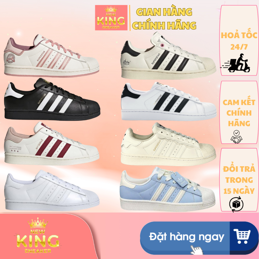 [𝙎𝘼𝙇𝙀 Chính Hãng] Giày Adidas Superstar AUTHENTIC. Giày Sneaker Mũi Sò Basic Nam Nữ, Chuẩn Form Nhẹ và Êm Chân