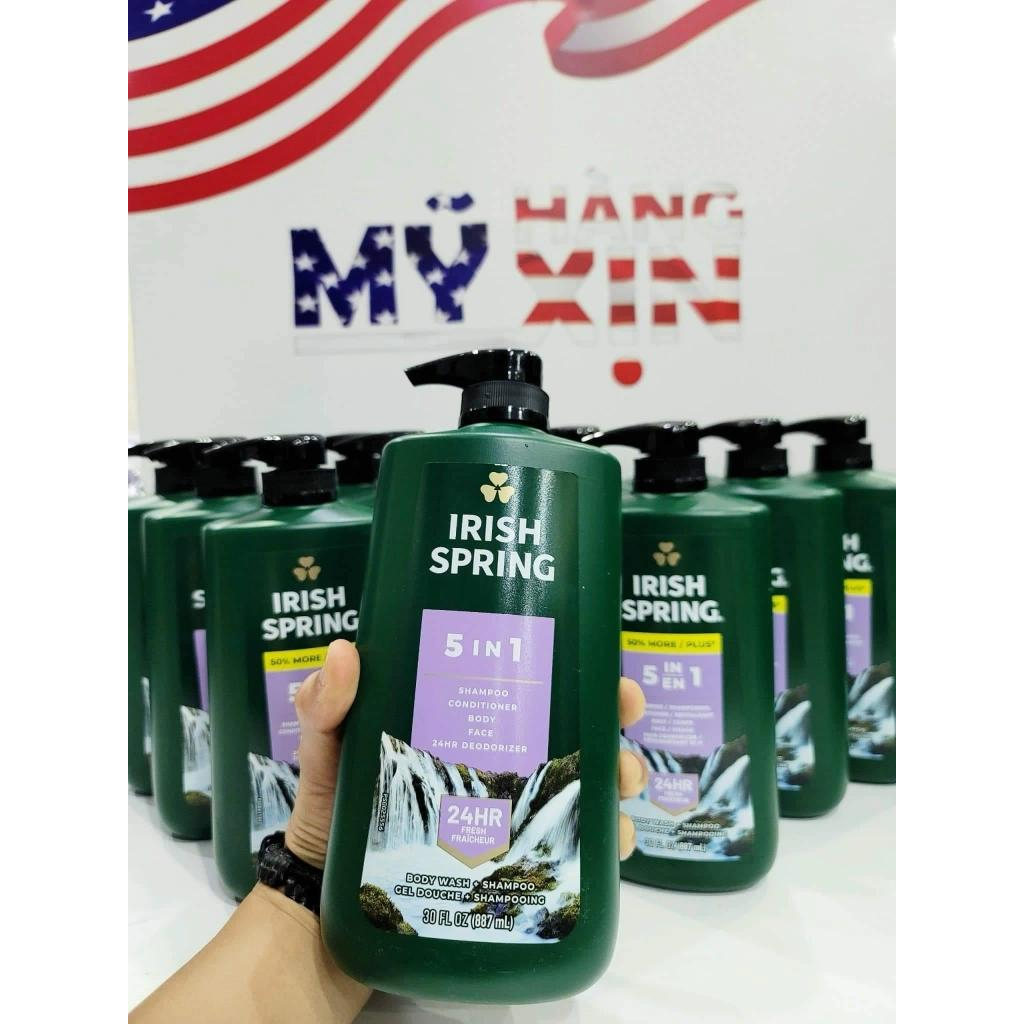 Dầu gội Dầu gội Irish Spring 5 in 1 - 887 ml - sữa tắm gội toàn thân đa năng, xuất xứ Mỹ