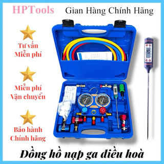 Đồng hồ nạp ga điều hòa ô tô, máy lạnh công nghiệp hàng cao cấp HPTools, Tặng full phụ kiện