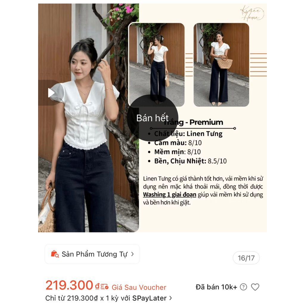 Áo tay bồng Kimee House (mua 220k) | Mới 90% lỗi mất nơ / CÒN HÀNG