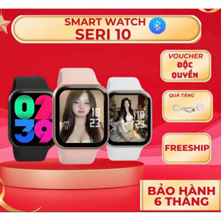   Không lắp sim  Đồng Hồ Thông Minh se ri 10 Viền thép Màn hình Super Amoled- có game- lịch- máy tính Đo nhịp Tim 