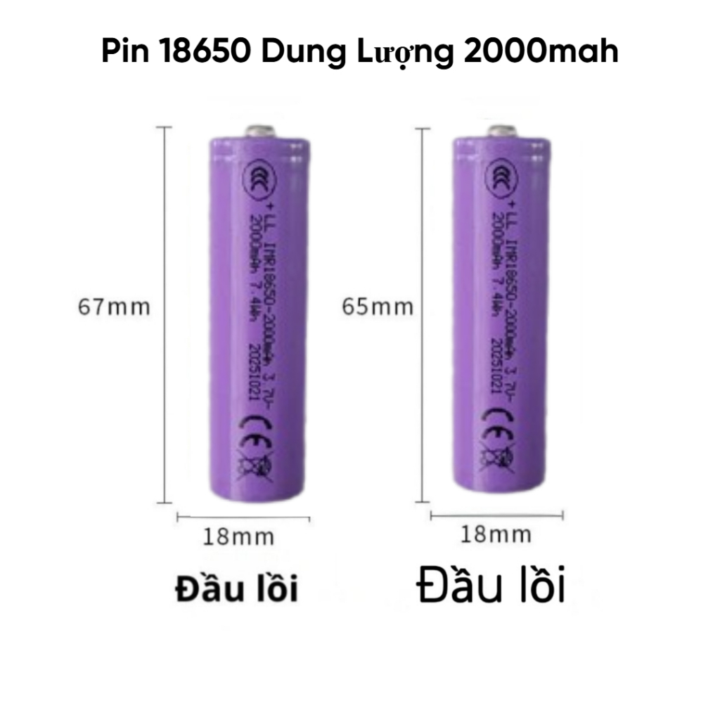 Cell Pin18650 lishen xám 2000mah xả 10C 20A Hàng Mới