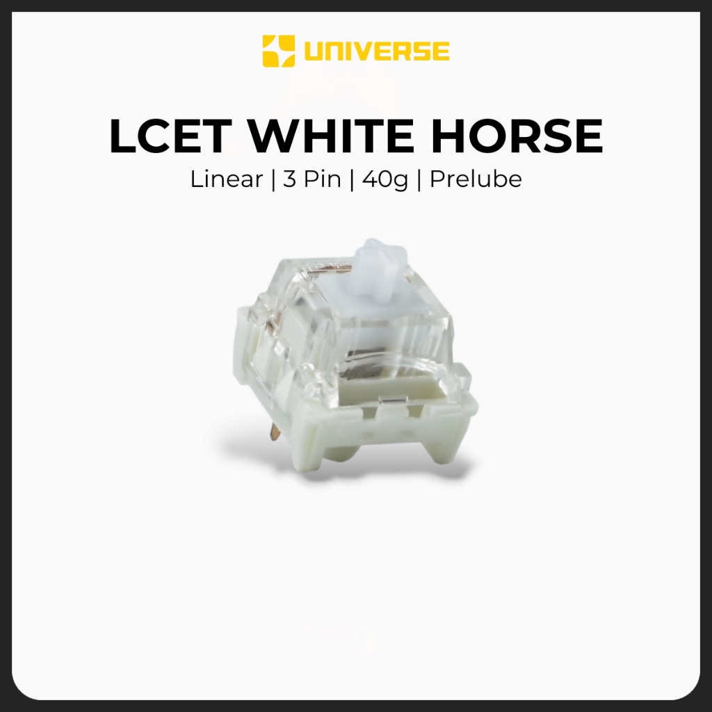 10 Switch LCET White Horse Switch Linear 3 Pin 40g PC + POM + PA66 Prelube Công Tắc Bàn Phím Cơ Univ