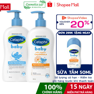 Sữa tắm gội Cetaphil cho bé - Cetaphil Baby Wash & Shampoo with Organic Calendula 400ml