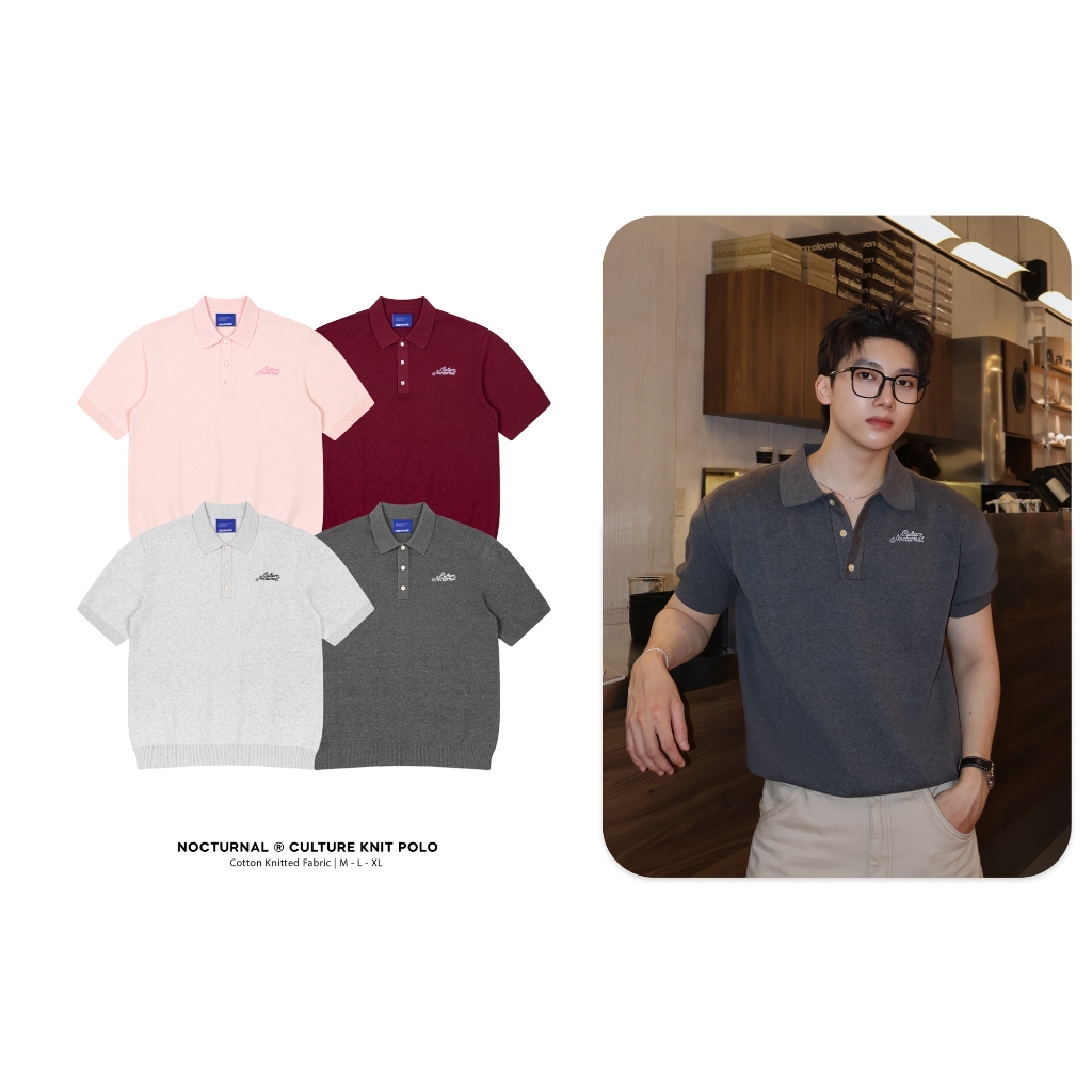 Áo Polo Len Dệt Kim Form Boxy Nocturnal Culture Knit Polo Cao Cấp Unisex Nam Nữ Localbrand | BigBuy360 - bigbuy360.vn