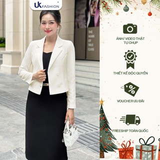  Áo Vest Nữ Công Sở 4 Cúc Croptop Thời Trang Hàn Quốc Cao Cấp Uk Fashion Dáng Ngắn UKAK2210002 