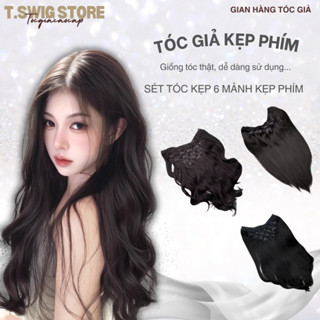  Tóc Giả Kẹp 6 Phím iAn Các Mẫu Thẳng Xoăn Sóng Trục Xoăn Lơi Cúp 40-50cm 
