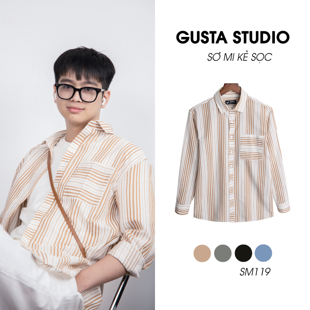 Áo Sơ Mi Nam GUSTA Form Loose Chuẩn Đẹp Vải Linen Đũi Mát Áo Sơ Mi Linen Cao Cấp SM119 SM59