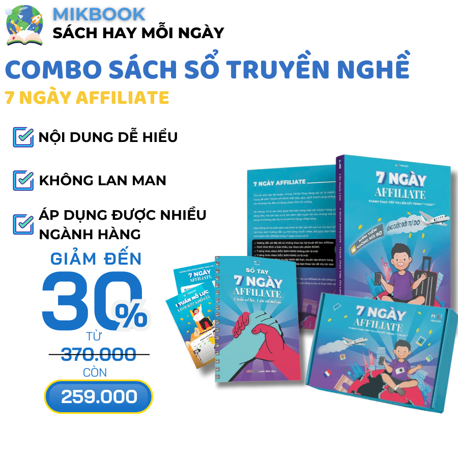 Combo Sách Sổ Truyền Nghề 7 ngày Affiliate, Tác Giả Cấn Mạnh Linh, Nội Dung Dễ Hiểu,Lộ Trình Rõ Ràng