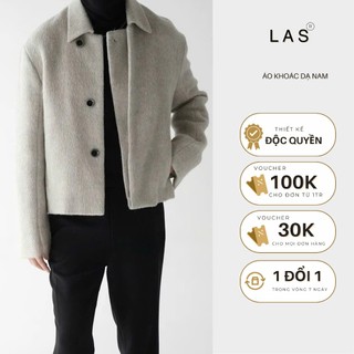  Áo Khoác Mùa Đông Jacket Dạ Lông Cừu  Be Ánh Xám Đen Thiết Kế THELAS Form  Dáng Crop AK-087 