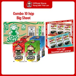   MUA THÙNG 10 HỘP 2 LỐC RONG BIỂN 4G  Snack Rong Biển BIG SHEET Taokaenoi Thái Lan Ăn Vặt 