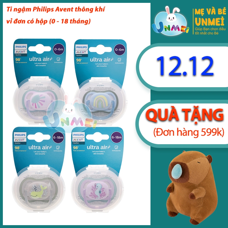 Núm Ty Ngậm Philips Avent Thông Khí - Vỉ Đơn -Mẹ và Bé Unmei Avent