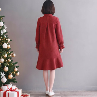 Đầm caro đỏ đen lệch tà, váy noel, váy thu đông style hàn (kèm hình thật)