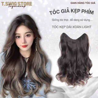  Tóc giả kẹp xoăn sóng tóc kẹp dải U xoăn light xám khói cá tính mẫu mới 