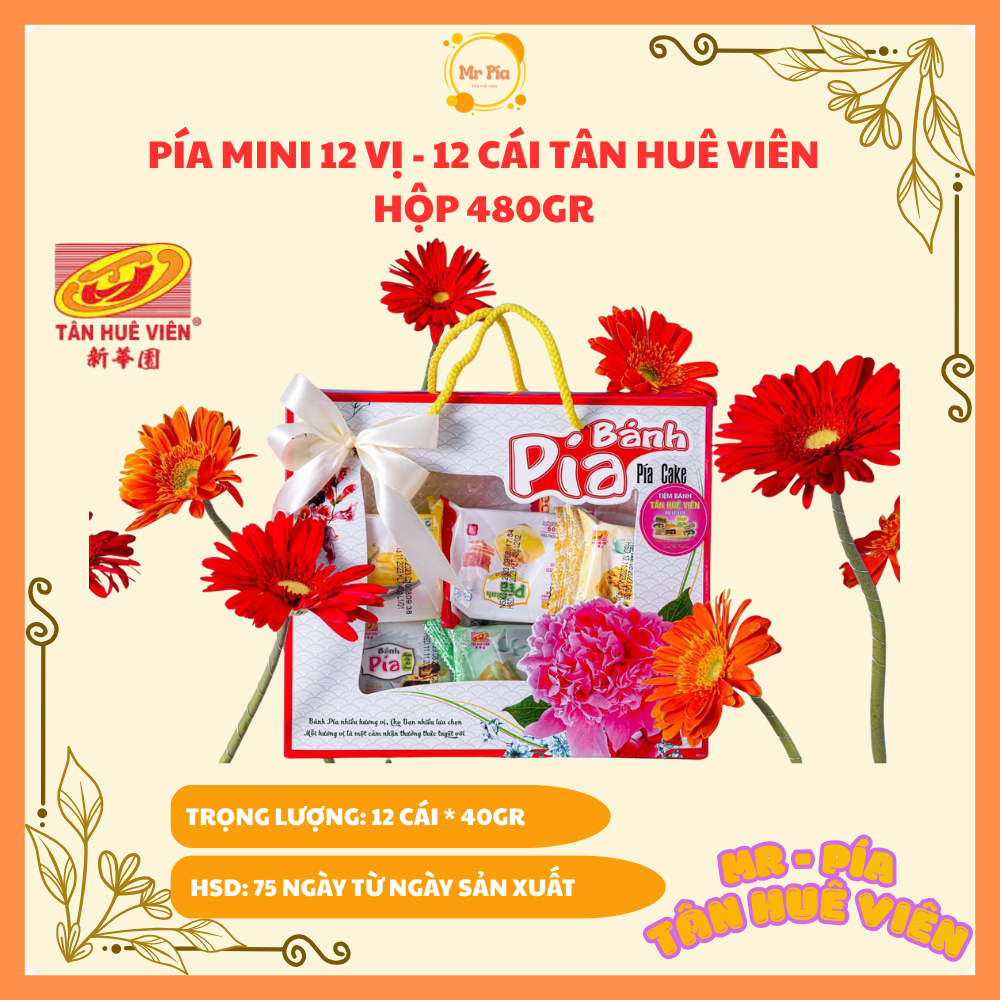 Bánh Pía Kim Sa Mini Tân Huê Viên 12 Vị – Hộp Mix Đặc Biệt Trung Thu