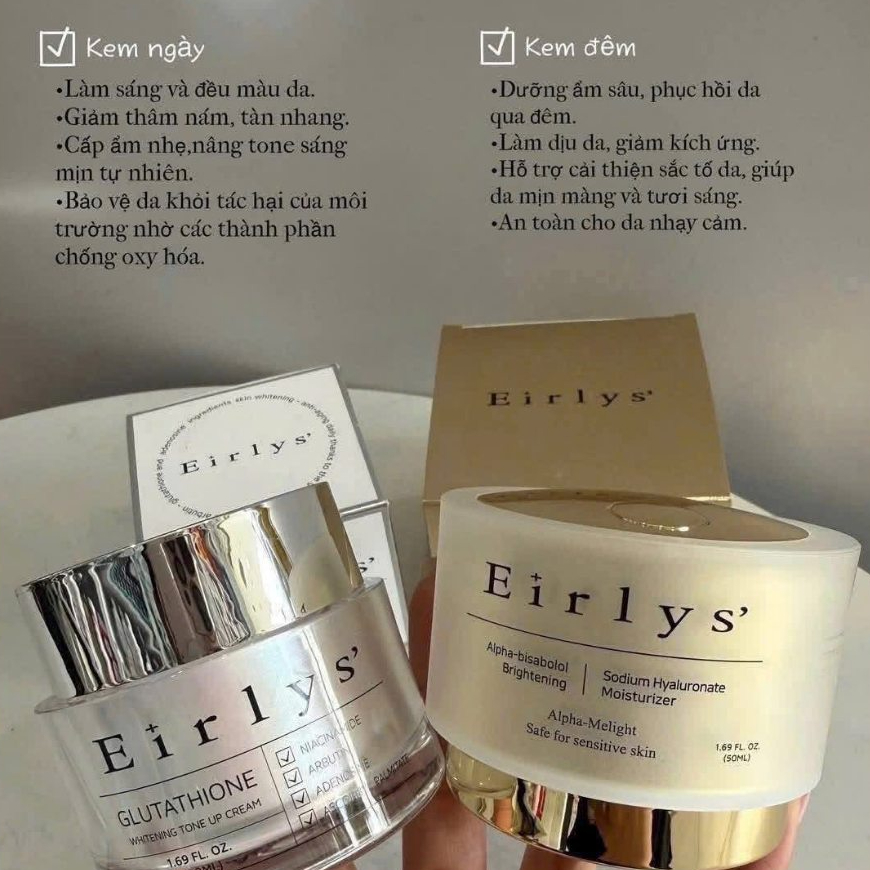 [EIRLY'S] Kem dưỡng trắng ngày và đêm giảm nám da Eirlys' Glutathione Whitening Tone Up Cream