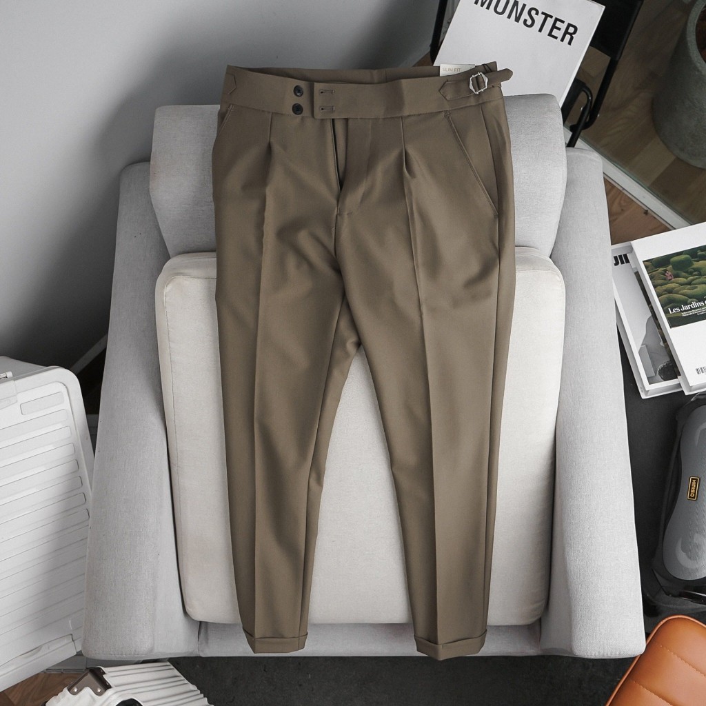 Quần Âu Nam GUSTA Sidetab công sở cạp cao sang trọng Phong Cách Hàn Quốc QA14