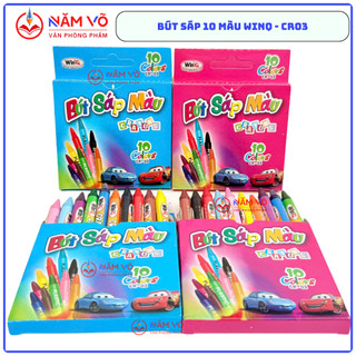 SỈ _ [CR03] LỐC 10 HỘP Bút Sáp Thơm 10 Màu / Bút Sáp Màu Thơm / Bút Tô Màu / Sáp Màu 10 Màu Win Q Crayon CR 03/ CR-03