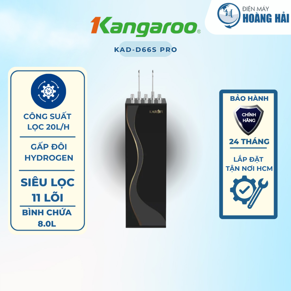KAD-D66S PRO  Máy lọc nước nóng lạnh Karofi KAD-D66S PRO – 11 Lõi Mới