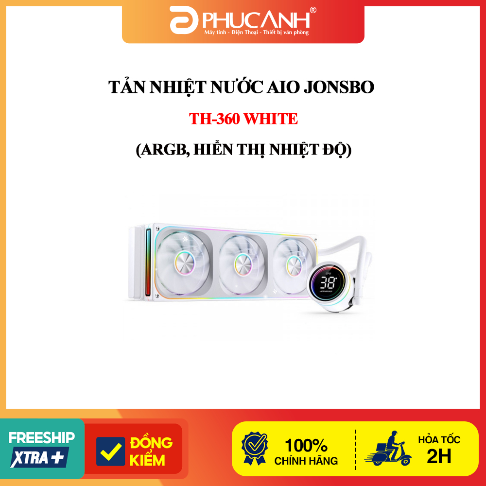 Tản nhiệt nước AIO JONSBO TH-360 White (ARGB, Hiển Thị Nhiệt Độ) bảo hành 24 tháng