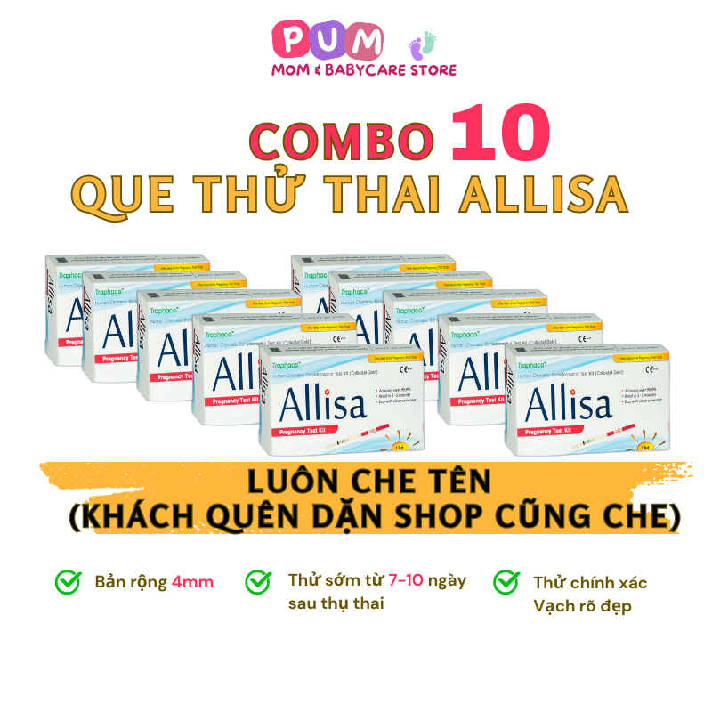 Combo 10 Que thử thai Alisa Traphaco chính xác  che tên đầy đủ