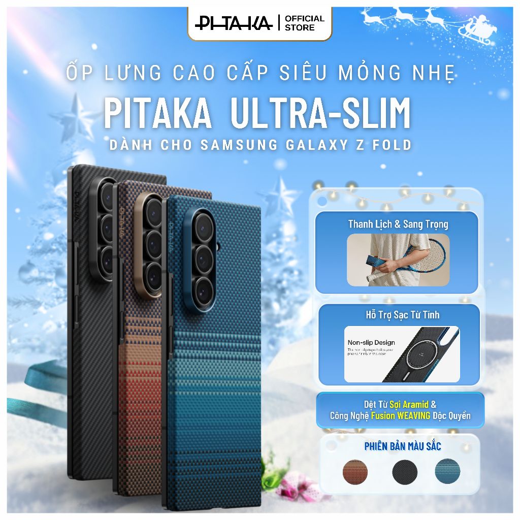 [Samsung Galaxy Z Fold7] Ốp lưng PITAKA Ultra Slim Siêu Mỏng Nhẹ,Tương thích sạc không dây, Sợi dệt