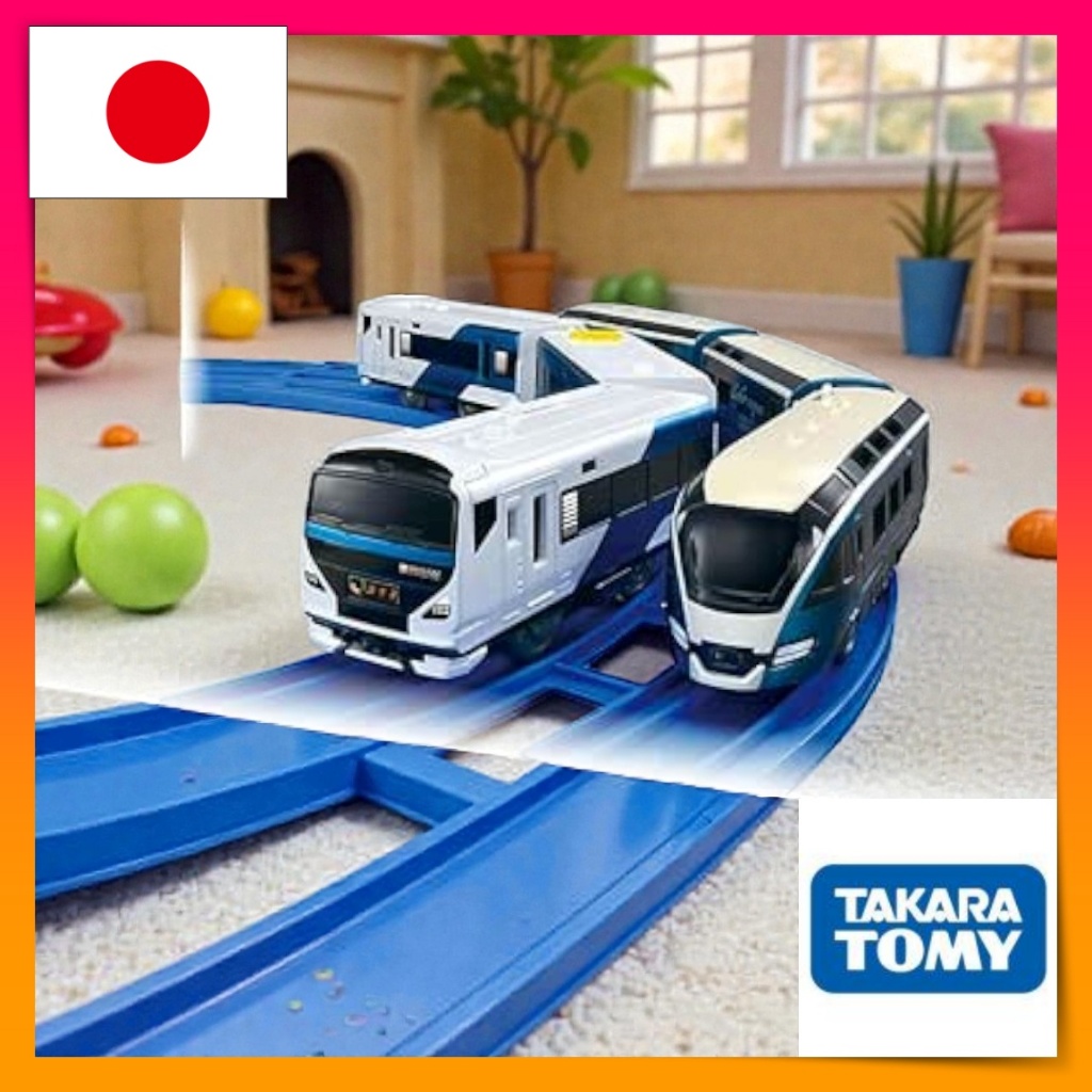 Takara Tomy Plarail E257 Odoriko & Saphir Odoriko Double Train Set Toy for Kids 3+