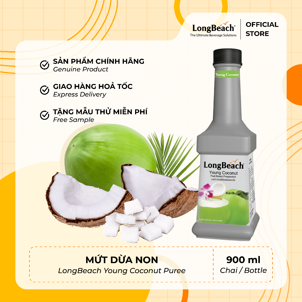 Mứt Dừa Non - LongBeach Young Coconut Puree 900ml