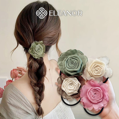 Dây buộc tóc nữ Eleanor Accessories hình hoa hồng phụ kiện tóc đồ cột tóc 10972