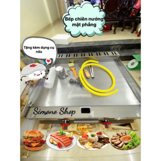 Bếp chiên nướng mặt phẳng, chiên rán các loại bánh phomai, bánh hành, thịt xiên nướng dùng Gas