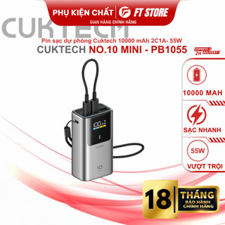  Pin sạc dự phòng CUKTECH No.10 Mini Power Bank 10000mAh - PB1055 - 55W PD PPS QC Mi Turbro kèm Cáp 