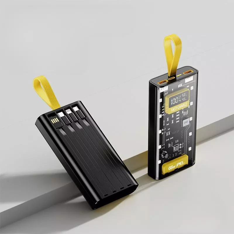 Pin DỰ PHÒNG 30.000mAh TRONG SUỐT – NHANH 120W và PD25W  4 DÂY SẠC TÍCH HỢP – 6 Cổng - MÀN HÌNH LED% | BigBuy360 - bigbuy360.vn