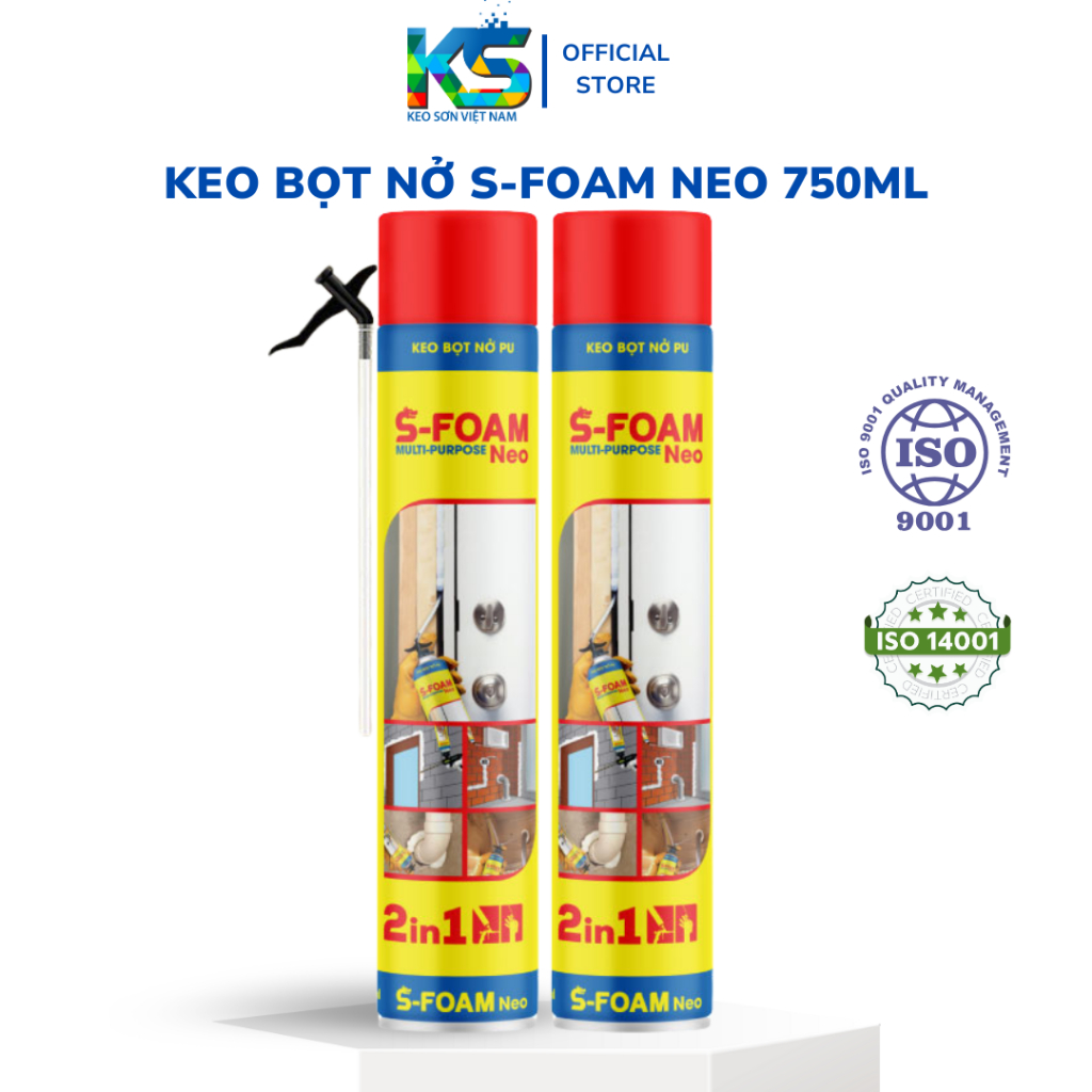 Keo bọt nở S-Foam Neo Dạng Vòi 750ml