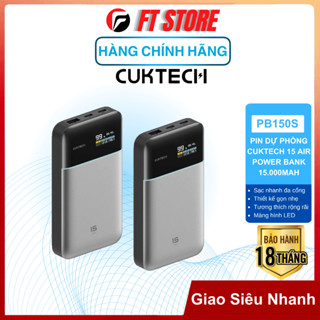  Pin dự phòng Cuktech 15 Air Power Bank - PB150S 15.000mAh Sạc nhanh vượt trội bền bỉ màn hình LED 