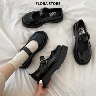 Giày LOLITA Nữ Da Bóng ulzzang phong cách Hàn quốc mary quai cài đế cao cá tính năng động mới hot FLORA G07