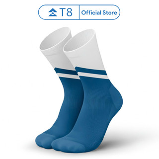 Tất chạy bộ T8 Air Sock - White Blue VN