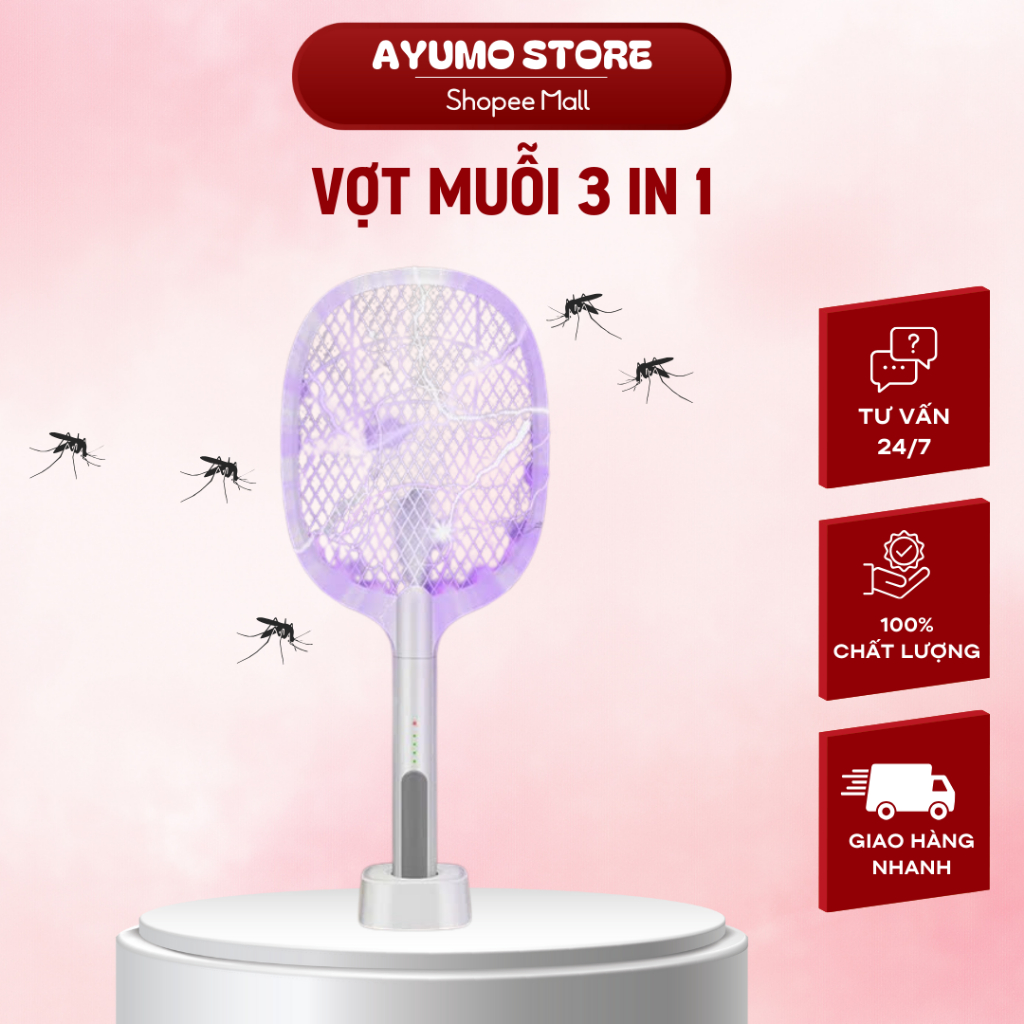 Vợt Muỗi Thông Minh YATASMART Kiêm Đèn Tự Động 3 In 1 Bảo Hành 12 Tháng