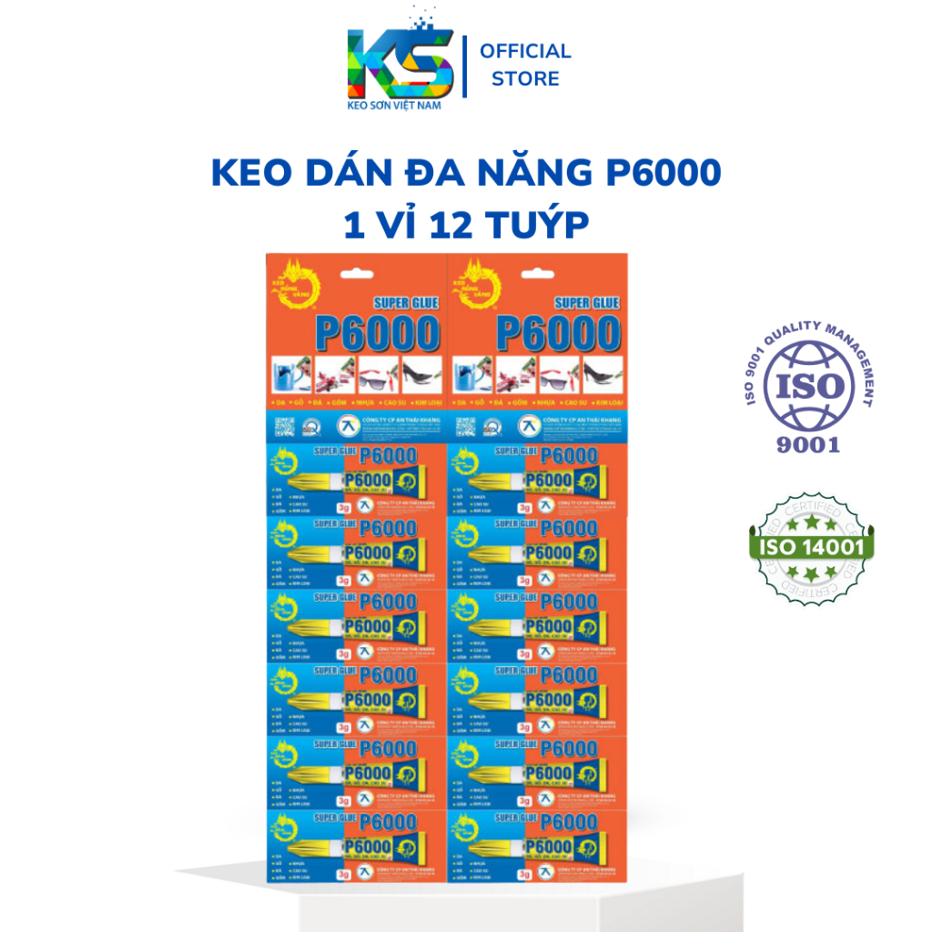 Keo dán đa năng P6000 - Vỉ 12 tuýp