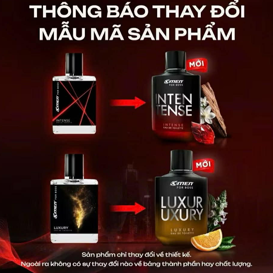 [Chính Hãng Công Ty] Nước Hoa Nam Xmen / Xmen For Boss Mùi Hương Nam Tính, Lưu Hương Lâu 48H, Mùi Hư