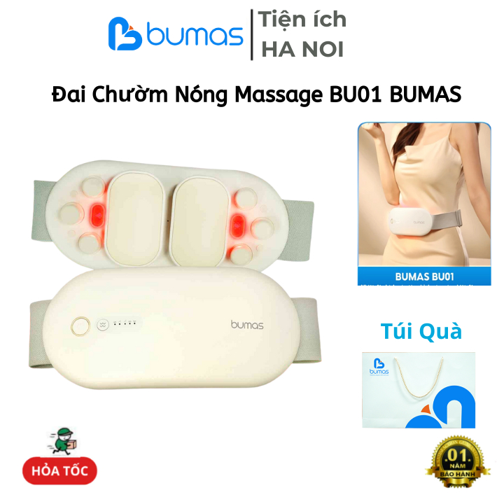 Máy Massage Chườm Ấm Giảm Đau Bụng Kinh BUMAS BU01 - Hỗ Trợ Chống Lão Hóa Sau Sinh- Quà Tặng Bạn Gái